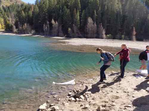 Dragging plankton net