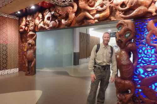 Wood carvings at airport