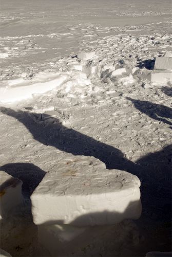 Heart shaped snow table