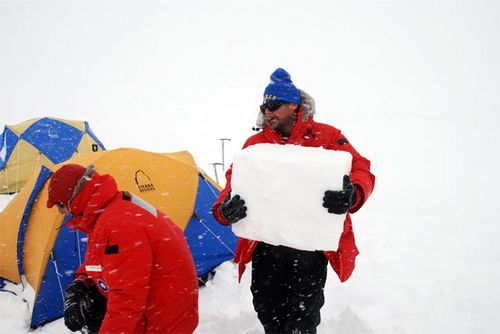 Snow blocks for wall