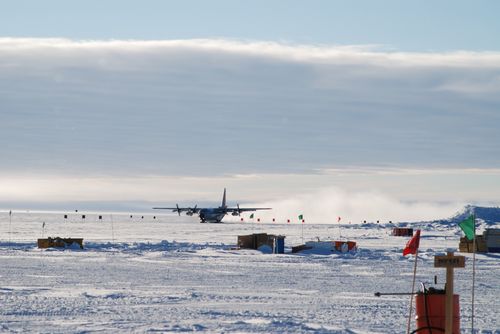 LC-130 landing at WAIS