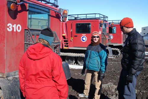 Julie showing us how to inspect the Piston Bully