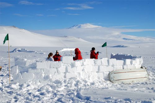 Camp and Mt Erebus