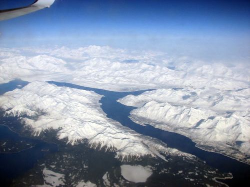 Glacial Fjord From the Airplane