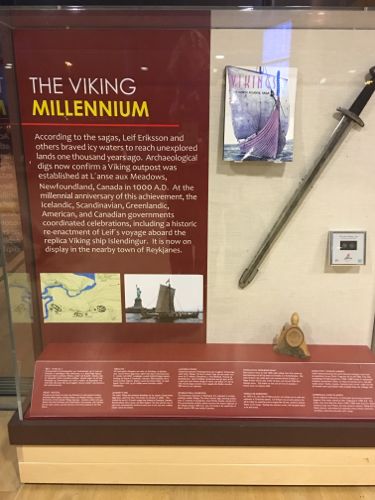 Viking Heritage Display Keflavik International Airport, Reykjavik Iceland.  Photo by Lisa Seff. February 2016.