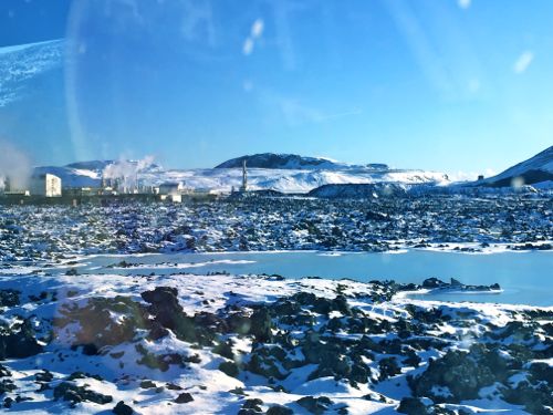 Sunny day over the Blue Lagoon in Iceland.  Photo by Lisa Seff. February 14, 2016.