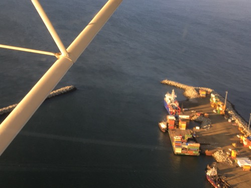 Flying over the R/V Sikuliaq