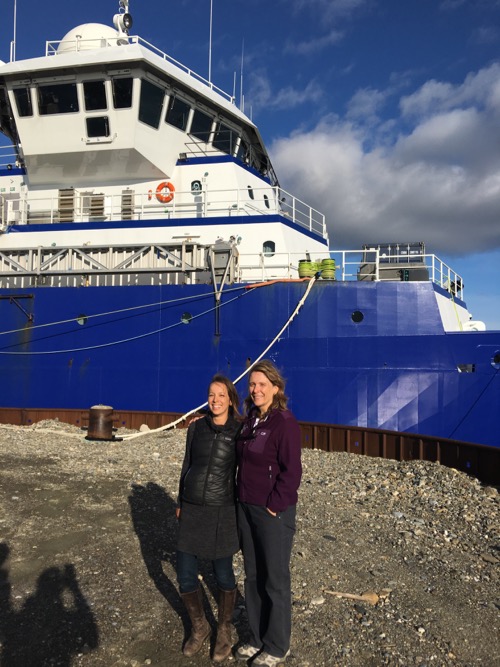 Science teachers by the R/V Sikuliaq!