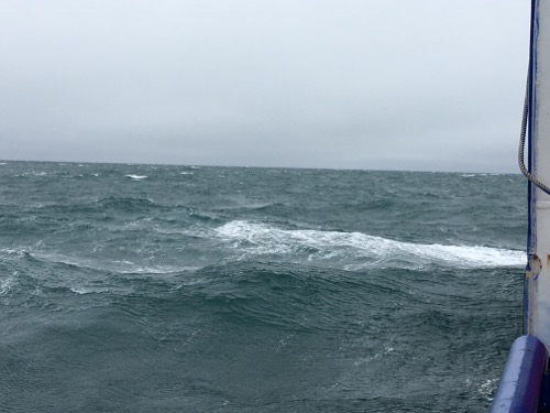 View of the Beaufort Sea off the aft-end of the starboard side.  