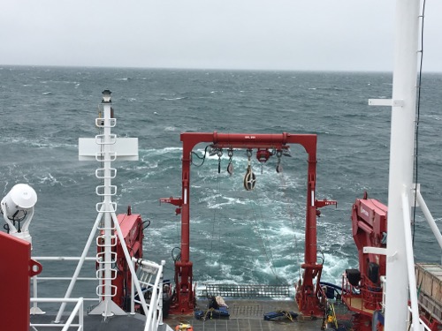 View of the Beaufort Sea from the deck behind the bridge.