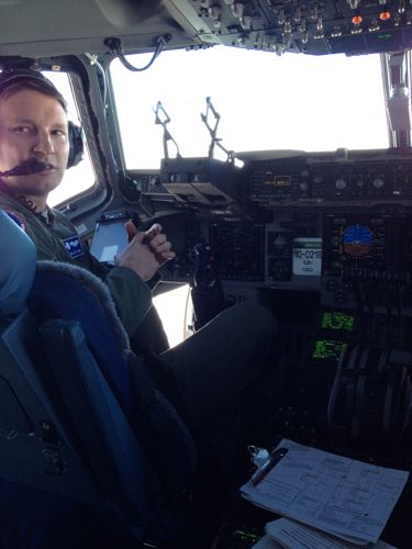 Pilot and cockpit of C17.