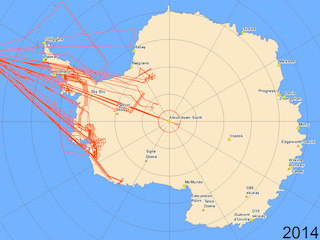 Map of Antarctic flights