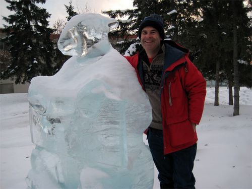 Wing with ice sculpture