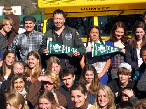 Dr. Pascal Lee with Wing and students at Sir Francis Drake High School.