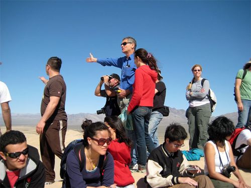 Our group at the top of Kelso Dunes