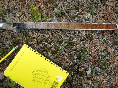 The soil core shows what it looks like under the surface