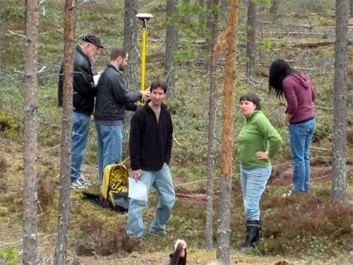 The team surveying