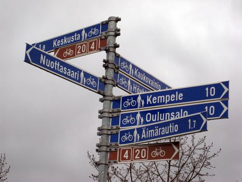 Bike path sign posts