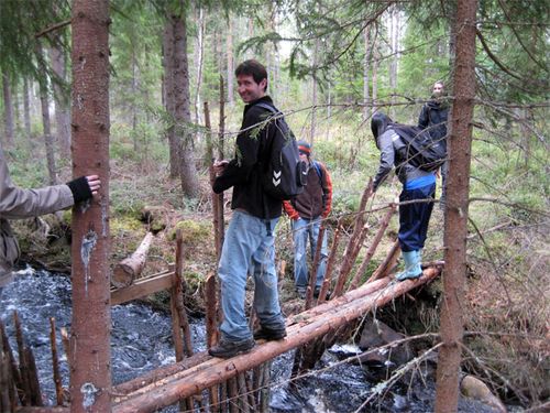 Dustin crossing the Fish Weir