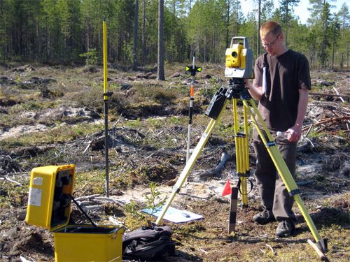 San Vaneeckhout with the Total Station tachymeter surveying device