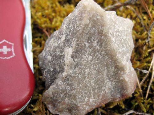 &quot;Boat shaped&quot; stone core close-up