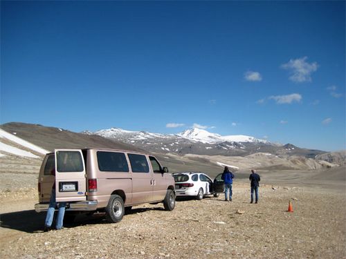 Barren landscape on the way to our project site