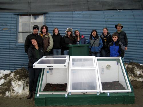 Our group from Drake High with the repaired cold frame