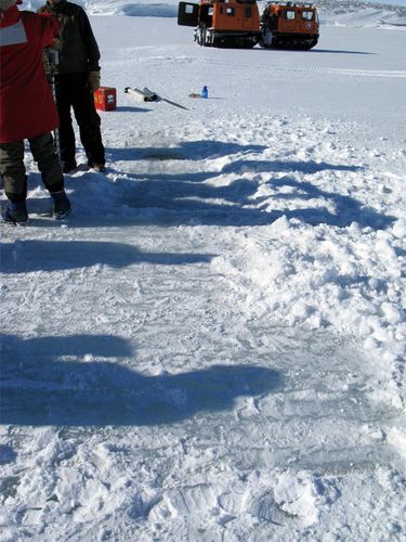 Cleared Ice Crack--Exercise Keeps You Warm Here!