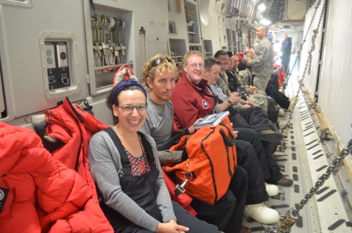 Michelle, Terry and Andrew on the C17