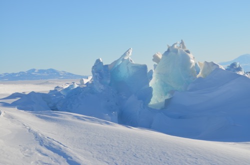 Pressure ridge ice