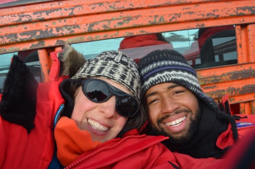 Carl and Michelle in the back of the truck