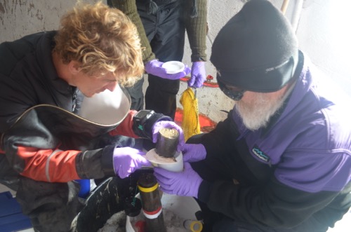 Steve and Terry taking sediment samples