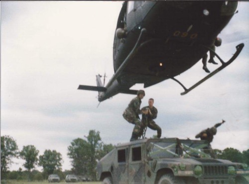 Sling loading a HMMWV