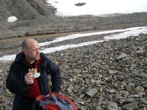 Lunch on a moraine.