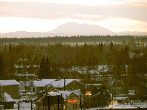 Denali Mountain in the distance.