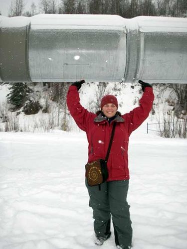 Holding up the Alaska Pipeline all on my own!