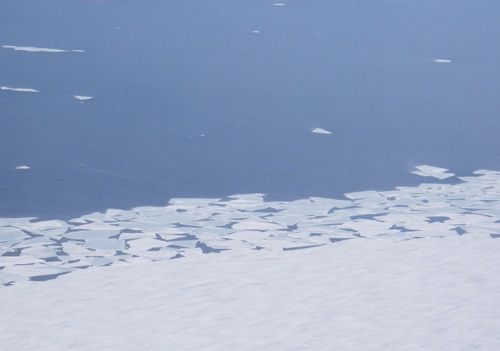 Flying over the ice edge