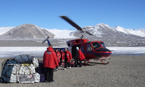 Landing at Lake Fryxell