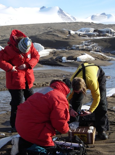 Sampling the Cotton Glacier water