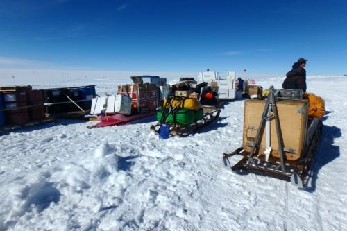 Sleds Loaded with Drilling Equipment