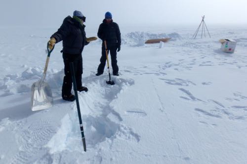 Digging a Snow Pit