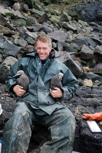 Mr. Harten with a couple of cute chicks!