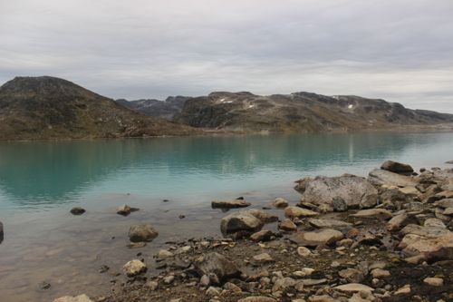 Can you spot our camp across the lake?