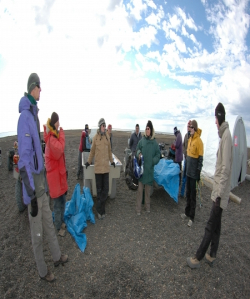 The team just arrived to Point Barrow and learned about the area and the protocol for the day. Photo by Elizabeth Eubanks.