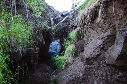 Ice wedge sinkhole