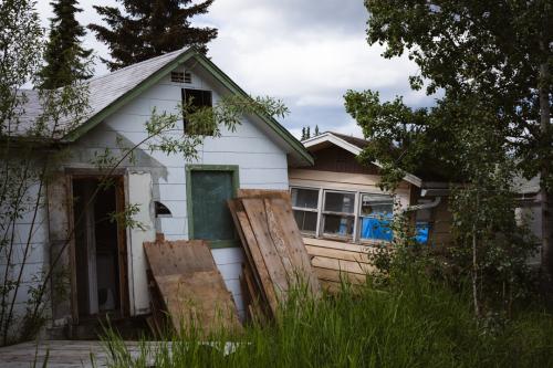 Houses on thawed permafrost