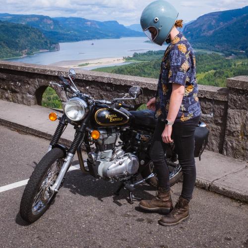 Motorcycle and Columbia River Gorge