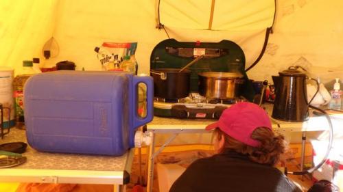 Inside the Kitchen Tent