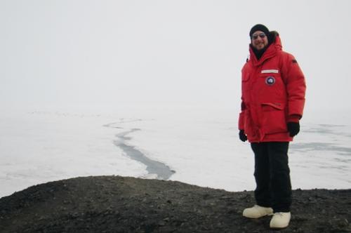 Overlooking the ice shelf near the George T. Vince memorial cross.