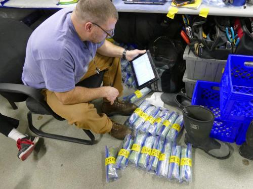 Tim Kenna Inventorying Cesium Samples